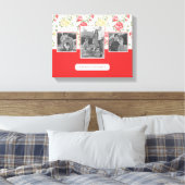 Roze Rose Elegant Wallpaper | Foto's en tekst van  Canvas Afdruk (Insitu (Slaapkamer))