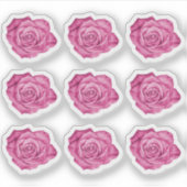 Roze Rose Elegante Bloemenplanner / Scrapbook Shee Sticker (Voorkant)