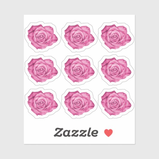 Roze Rose Elegante Bloemenplanner / Scrapbook Shee Sticker (Vel)