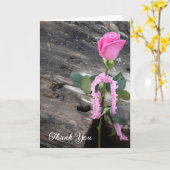 Roze Rose en Driftwood Dank je wel Kaart