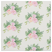 Roze Rose en Eucalyptus Bouquet Stof (Swatch)