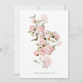 Roze Rose en Greenery Leaves Baptism Invitation Kaart (Achterkant)