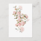 Roze Rose en Greenery Wedding Details Enclosure Informatiekaartje (Achterkant)