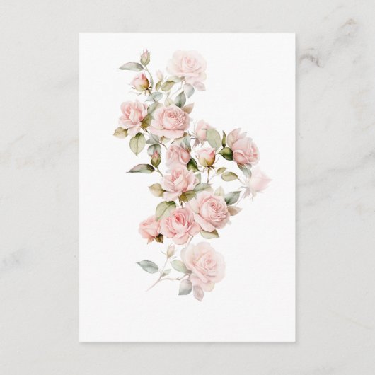 Roze Rose en Greenery Wedding Details Enclosure Informatiekaartje (Achterkant)