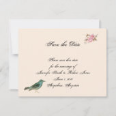 Roze Rose en Robin Bruiloft Save the Date (Voorkant)