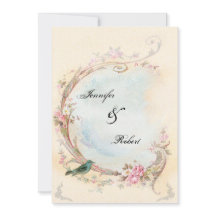  Roze Rose en Robin Bruiloft Uitnodiging