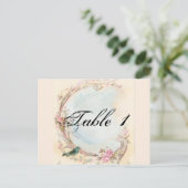  Roze Rose en Robin Trouwtafel Nummer Briefkaart (Staand voorkant)