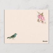  Roze Rose en Robin Trouwtafel Nummer Briefkaart (Achterkant)