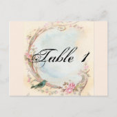  Roze Rose en Robin Trouwtafel Nummer Briefkaart (Voorkant)