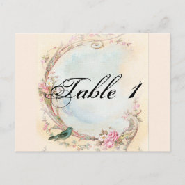  Roze Rose en Robin Trouwtafel Nummer Briefkaart