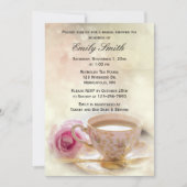 Roze Rose en Teacup | Elegant Vrijgezellenfeest Te Kaart (Voorkant)