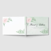 Roze Rose Eucalyptus 25ste bruiloft Jubileum Gastenboek (Volledig)