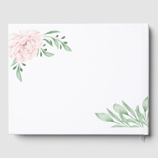 Roze Rose Eucalyptus 25ste bruiloft Jubileum Gastenboek (Achterkant)