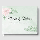 Roze Rose Eucalyptus 25ste bruiloft Jubileum Gastenboek (Voorkant)