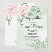 Roze Rose Eucalyptus Foliage Bevestiging Kaart (Voorkant / Achterkant)