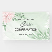 Roze Rose Eucalyptus Foliage Bevestiging Spandoek (Horizontaal)