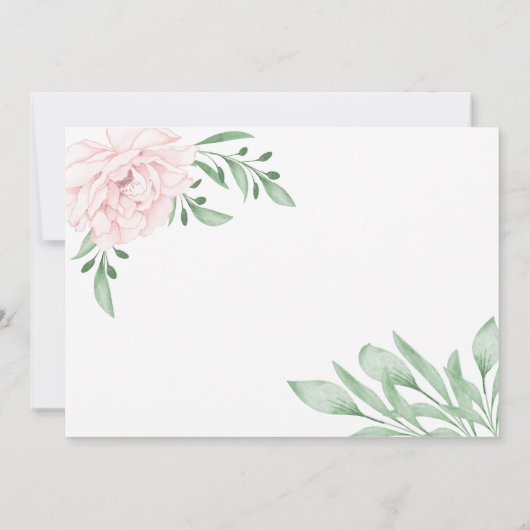 Roze Rose Eucalyptus Foliage Birth Announding Aankondiging (Achterkant)