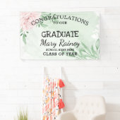 Roze Rose Eucalyptus Foliage ​ graduatiepartij Spandoek (Insitu)