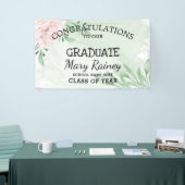 Roze Rose Eucalyptus Foliage ​ graduatiepartij Spandoek (Beurs)