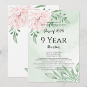 Roze Rose Eucalyptus Foliage High School Reunion Kaart (Voorkant / Achterkant)