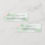 Roze Rose Eucalyptus Foliage Loyalty Punch Card (Voorkant / Achterkant)