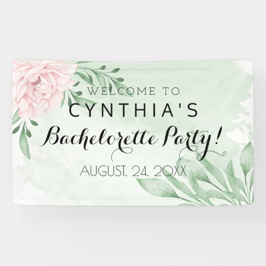 Roze Rose Eucalyptus Leaves Foliage ​ bachelorette Spandoek (Horizontaal)