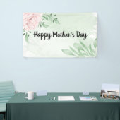 Roze Rose Eucalyptus Leaves Foliage Moederdag Spandoek (Beurs)