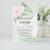 Roze Rose Eucalyptus Succulent repetitie diner Kaart (Staand voorkant)