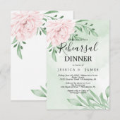 Roze Rose Eucalyptus Succulent repetitie diner Kaart (Voorkant / Achterkant)