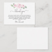 Roze Rose Eucalyptus Weddenschap Bedankt Plaatskaartje (Voorkant / Achterkant)