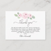 Roze Rose Eucalyptus Weddenschap Bedankt Plaatskaartje (Voorkant)