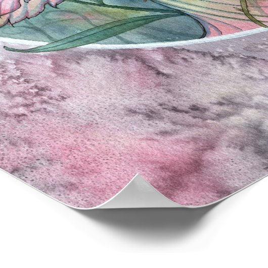 Roze Rose Fairy Fantasy Art Poster (Hoek)