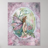 Roze Rose Fairy Fantasy Art Poster (Voorkant)