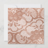 Roze Rose Faux Gold Powder Lace Birthday Party Kaart (Achterkant)