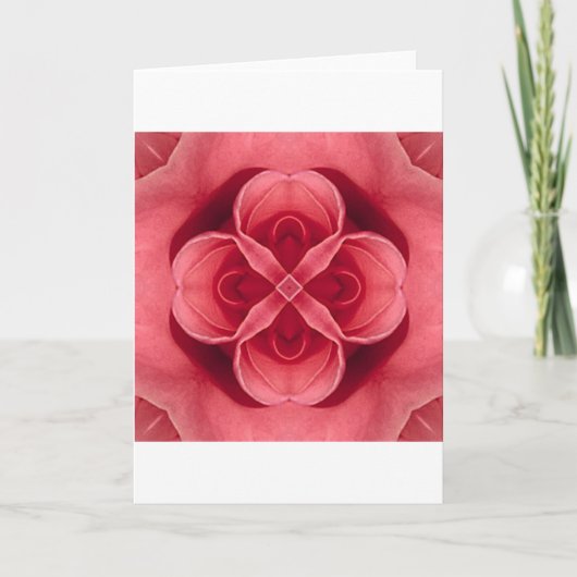 Roze Rose Feestdagen Kaart (Voorkant)