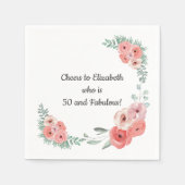 Roze Rose Floral 50 en Fabulous Servet (Voorkant)