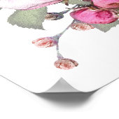 Roze Rose Floral 90th Birthday Welkomstteken Poster (Hoek)