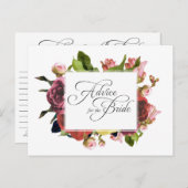 Roze Rose Floral Advice voor de Bride Advieskaart (Voorkant / Achterkant)