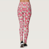 Roze Rose Floral Aztec Pattern Leggings (Achterkant)