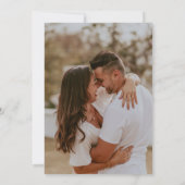 Roze Rose Floral Black Engagement Party Foto Kaart (Achterkant)