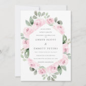 Roze Rose Floral Botanical Weddenschap Kaart (Voorkant)