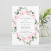 Roze Rose Floral Botanisch Vrijgezellenfeest Kaart (Staand voorkant)