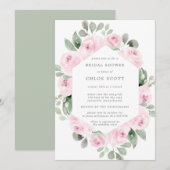 Roze Rose Floral Botanisch Vrijgezellenfeest Kaart (Voorkant / Achterkant)