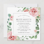 Roze Rose Floral botanische 100e verjaardag Kaart (Voorkant)