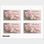 Roze Rose Floral Bouquet Lavender Rechthoekige Sticker (Vel)