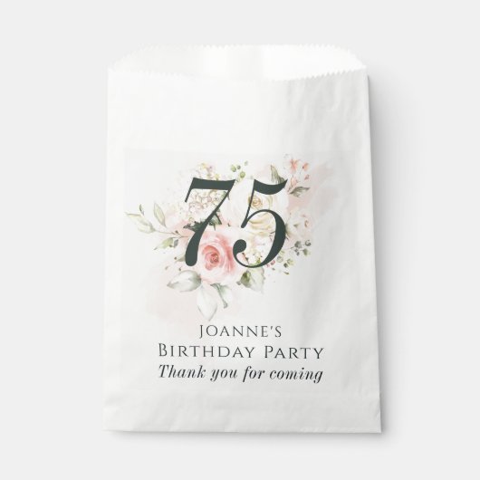 Roze Rose Floral Bunch Elke Age Birthday Party Bedankzakje (Voorkant)