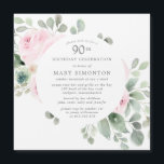 Roze Rose Floral Eucalyptus 90th Birthday Party Magnetische Uitnodiging<br><div class="desc">Eer een speciale vrouw met deze elegante 90th Birthday party uitnodiging. Roze rozen die in zachte,  groene eucalyptusbladeren zijn genestd,  vormen een modern botanisch lijst. Alle tekst kan worden bewerkt,  dus je kunt je speciale viering perfect beschrijven</div>