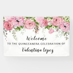 Roze Rose Floral First Community Welkom Spandoek