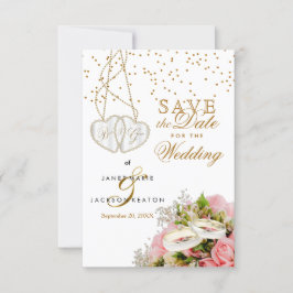 Roze Rose Floral Flowers Save the Date