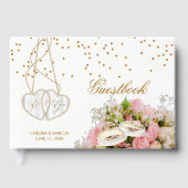 Roze Rose Floral Flowers - Weddenschap Gastenboek (Voorkant)
